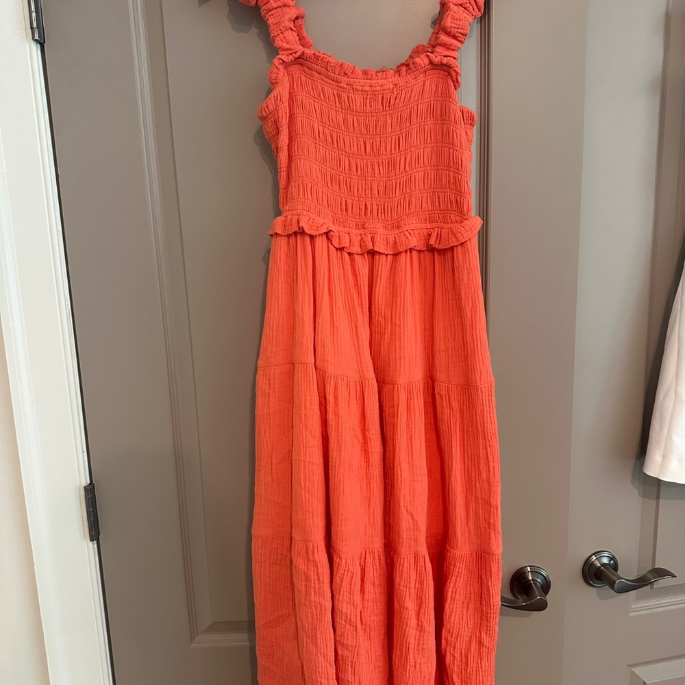 Coral Sleeveless Maxi Dress Fabrik